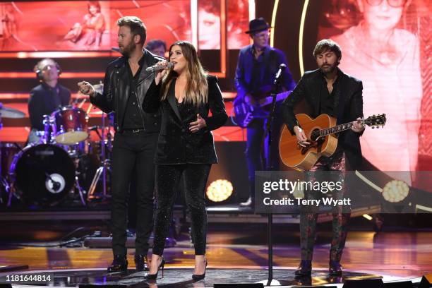 Charles Kelley, Hillary Scott and Dave Haywood of Lady Antebellum perform onstage during the 2019 CMT Artists of the Year at Schermerhorn Symphony...