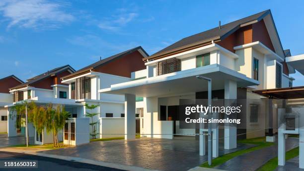 new built townhouse - malaysia building stock pictures, royalty-free photos & images
