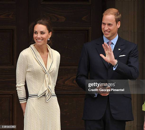 Catherine, Duchess of Cambridge and Prince William, Duke of Cambridge visit the Province House on July 4, 2011 in Charlottetown, Canada.