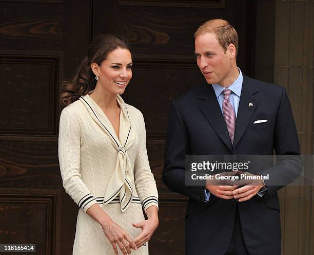 Catherine, Duchess of Cambridge and Prince William, Duke of Cambridge visit the Province House on July 4, 2011 in Charlottetown, Canada.