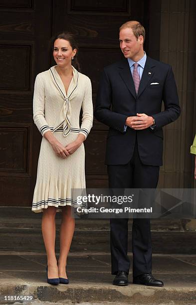 Catherine, Duchess of Cambridge and Prince William, Duke of Cambridge visit the Province House on July 4, 2011 in Charlottetown, Canada.