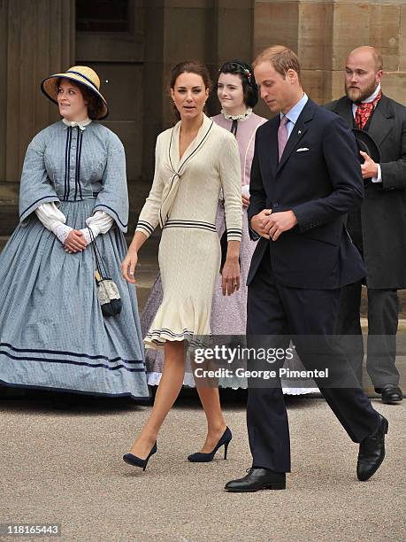 Catherine, Duchess of Cambridge and Prince William, Duke of Cambridge visit the Province House on July 4, 2011 in Charlottetown, Canada.