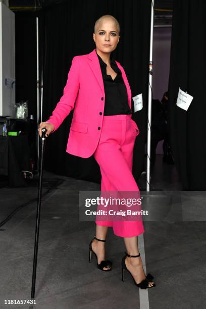 Actor Selma Blair poses backstage during the TIME 100 Health Summit at Pier 17 on October 17, 2019 in New York City.