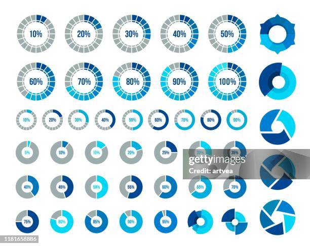 stockillustraties, clipart, cartoons en iconen met elementen van cirkeldiagrammen - number 65