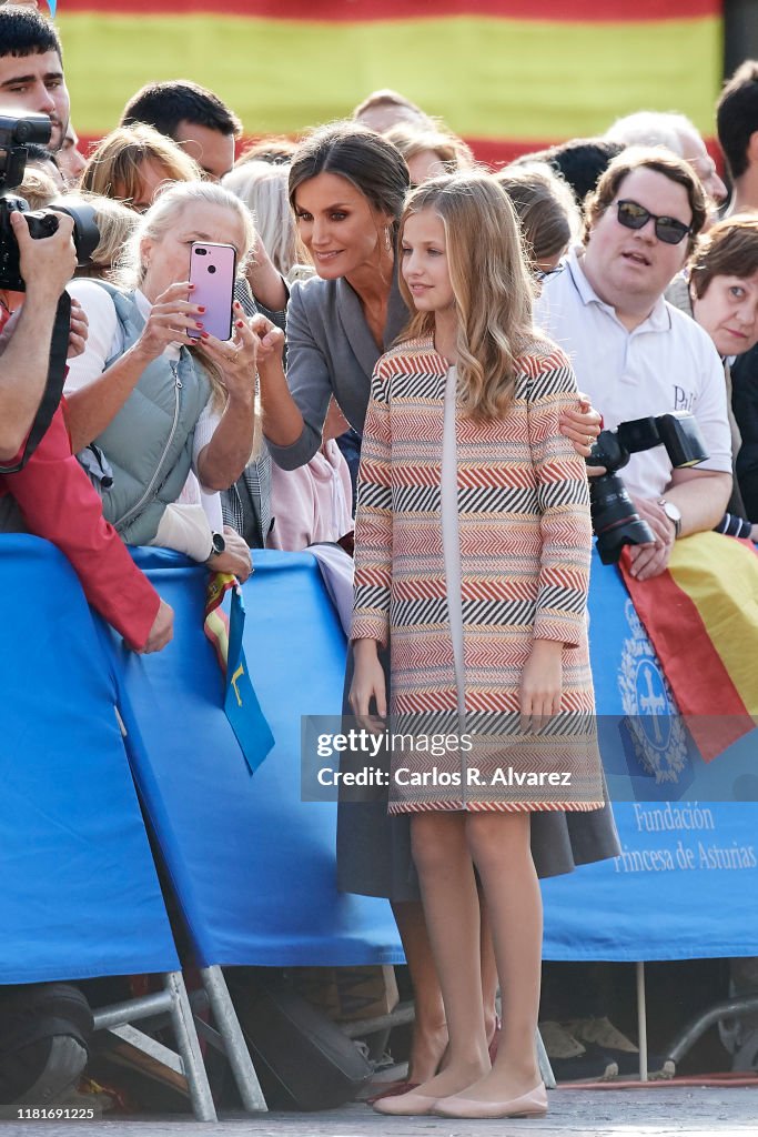 Spanish Royals Arrive At Oviedo Ahead Of 'Princesa de Asturias' Awards 2019