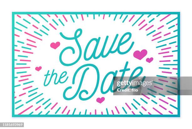 save the date invitation - proposal template stock illustrations