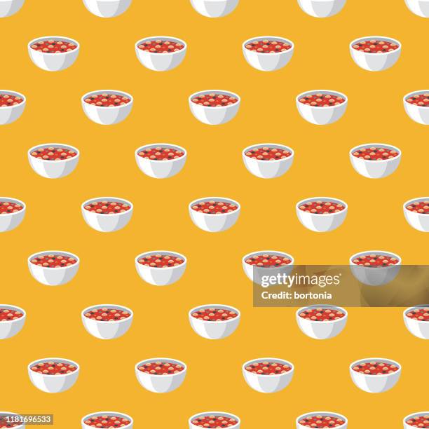 minestrone soup italian food pattern - minestrone stock illustrations