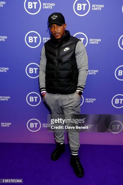 Ashley Walters attends the BT 'Beyond Limits' PR launch event, featuring a performance by Jess Glynne and a record-breaking drone show, at Wembley...