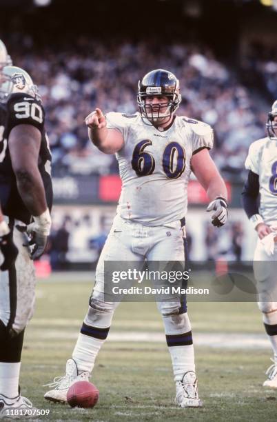 Jeff Mitchell of the Baltimore Ravens plays in the AFC Championship Game game against the Oakland Raiders on January 14, 2001 at the Oakland-Alameda...