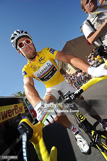 Thor Hushovd of Team Garmin - Cervelo during Stage Three of the 2011 Tour de France from Olonne-sur-Mer to Redon on July 4, 2011 in Olonne-sur-Mer,...