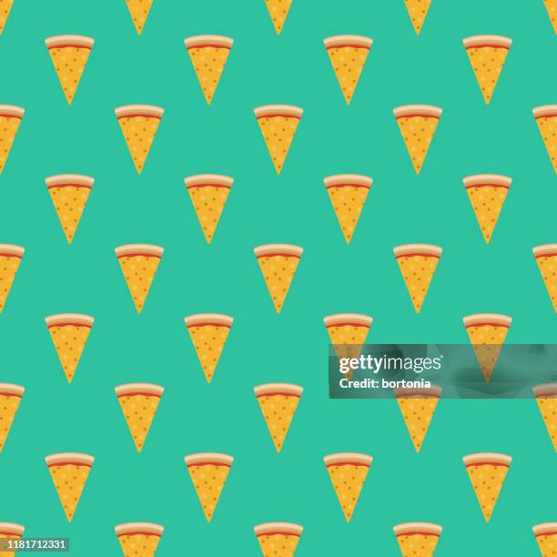 cheese pizza slice pattern - cheese pizza vector stock illustrations
