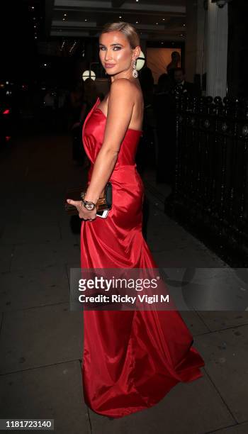 Billie Faiers seen attending Haven House Ball at De Vere Grand Connaught Rooms on October 17, 2019 in London, England.
