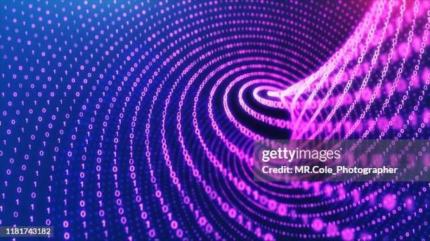 3d illustration rendering of binary code spiral pattern abstract background.futuristic particles for business,science and technology background - e learning background stock pictures, royalty-free photos & images