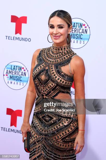 Catherine Siachoque arrives at the 2019 Latin American Music Awards at Dolby Theatre on October 17, 2019 in Hollywood, California.