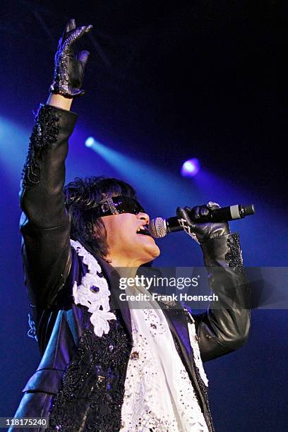 Singer Toshi of the band X Japan performs live during a concert at the Columbiahalle on July 4, 2011 in Berlin, Germany.