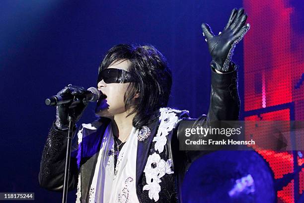 Singer Toshi of the band X Japan performs live during a concert at the Columbiahalle on July 4, 2011 in Berlin, Germany.