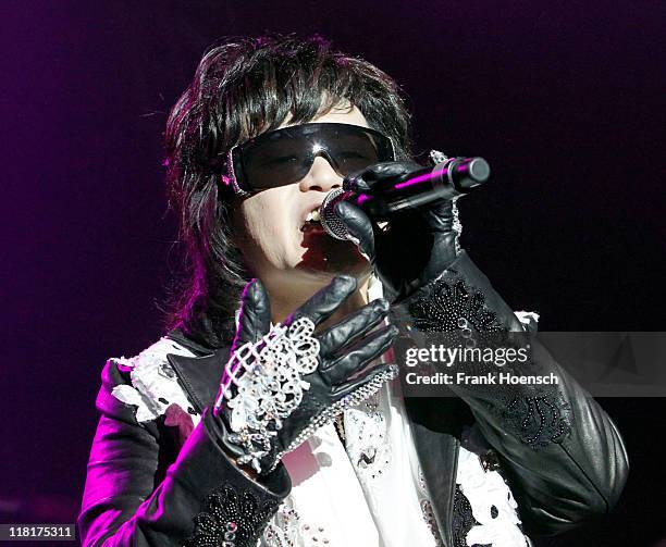 Singer Toshi of the band X Japan performs live during a concert at the Columbiahalle on July 4, 2011 in Berlin, Germany.