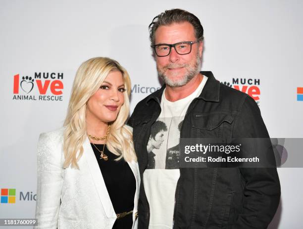 Tori Spelling and Dean McDermott attend the Much Love Animal Rescue 3rd Annual Spoken Woof Benefit at Microsoft Lounge on October 17, 2019 in Culver...