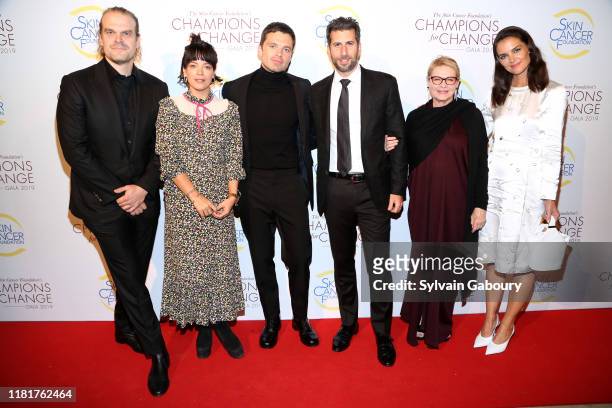 David Harbour, Lily Allen, Sebastian Stan, Adam Schweitzer, Dianne Wiest and Katie Holmes attend The Skin Cancer Foundation's Champions For Change...
