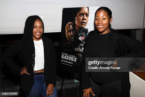 Cai Byrd and Jasmine Mazyck attend the Los Angeles Influencer Special Screening of Sony Pictures' "BLACK AND BLUE," hosted by Terrence J and Director...