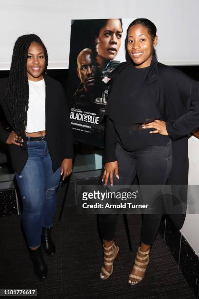 Cai Byrd and Jasmine Mazyck attend the Los Angeles Influencer Special Screening of Sony Pictures' "BLACK AND BLUE," hosted by Terrence J and Director...
