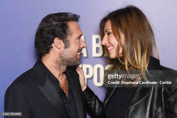 Nicolas Bedos and Doria Tillier attend the "La Belle Epoque" premiere at cinema Gaumont Opera Capucines on October 17, 2019 in Paris, France.