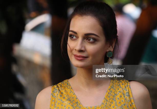 Indian actress Dia Mirza looks on during the launch of an initiative 'Exceed Cares' in Mumbai, India on 11 November 2019. The initiative facilitate...