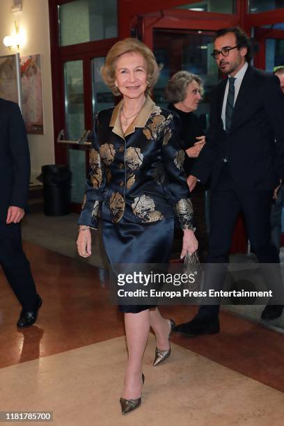 Queen Sofia of Spain attends the XXXVI Queen Sofia Prize for Music Composition at Monumental Theatre on October 17, 2019 in Madrid, Spain.