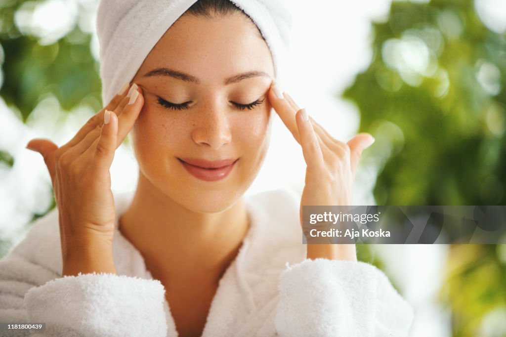 I take care of my skin regularly.