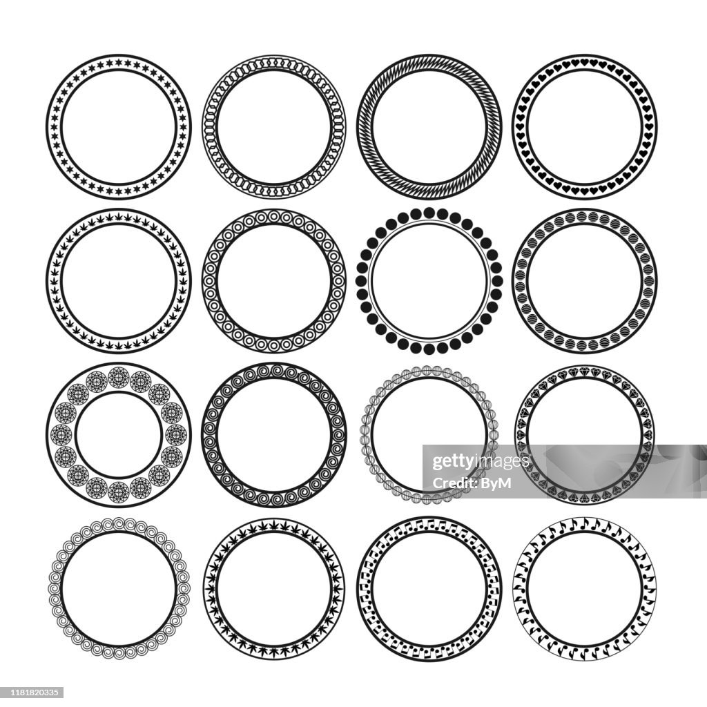 Collection of Circle Frame Designs - Round frames. Decoration elements