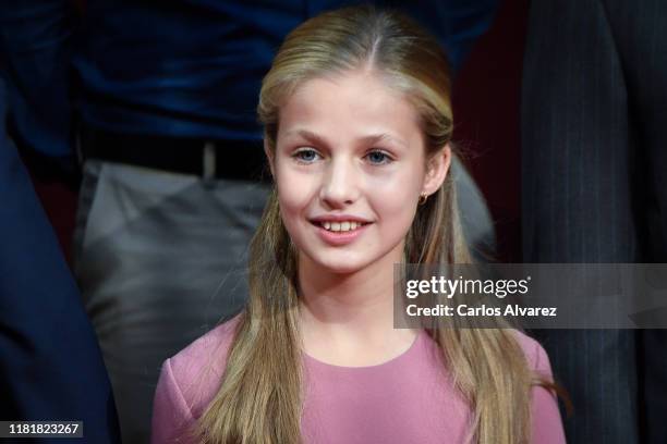 Princess Leonor of Spain attends several audiences to congratulate the winners at the Reconquista Hotel during the 'Princesa De Asturias' Awards 2019...