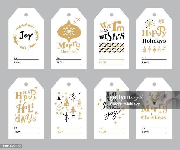 weihnachts-geschenk-tags - christmas tags stock-grafiken, -clipart, -cartoons und -symbole