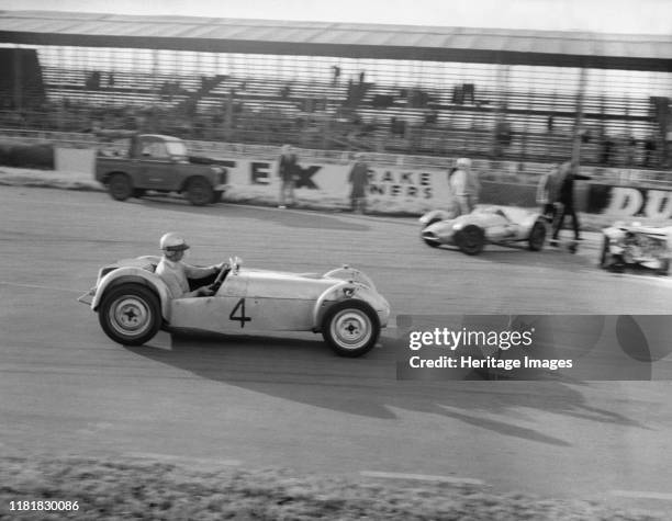 Lotus Seven, J Cottrell at Silverstone. Creator: Unknown.