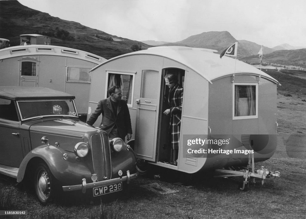 1939 Ausin Big Seven Tourer With Caravans. Creator: Unknown.