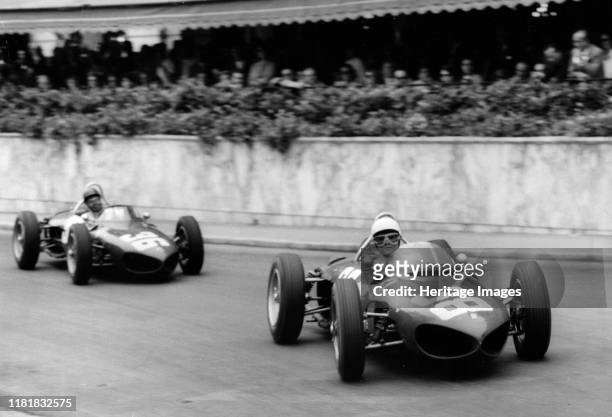 Ferrrai 156 Shark Nose, Phil Hill and Ritchie Ginther, 1961 Monaco Grand Prix. Creator: Unknown.