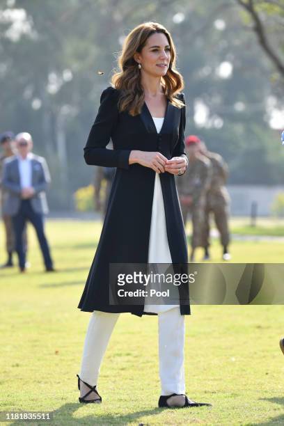 Catherine, Duchess of Cambridge visits an Army Canine Centre with Prince William, Duke of Cambridge, where the UK provides support to a programme...