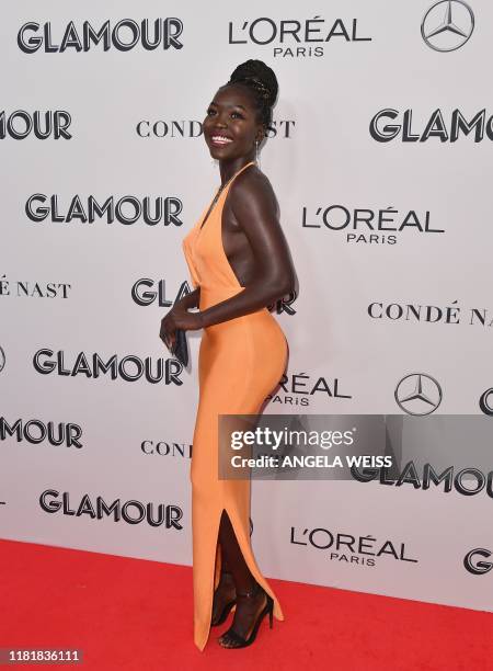 South Sudanese model Nyakim Gatwech attends the 2019 Glamour Women Of The Year Awards at Alice Tully Hall, Lincoln Center on November 11, 2019 in New...