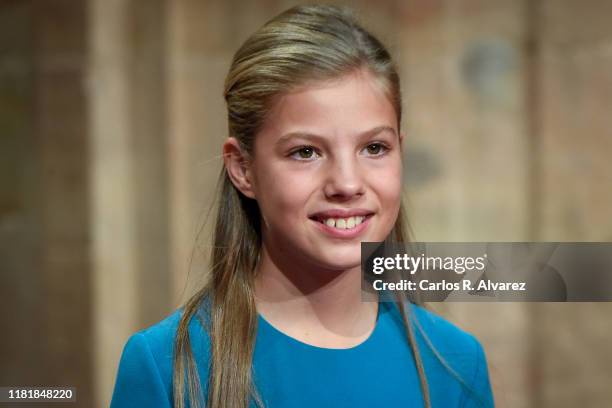 Princess Sofia of Spain attends several audiences to congratulate the winners at the Reconquista Hotel during the 'Princesa De Asturias' Awards 2019...