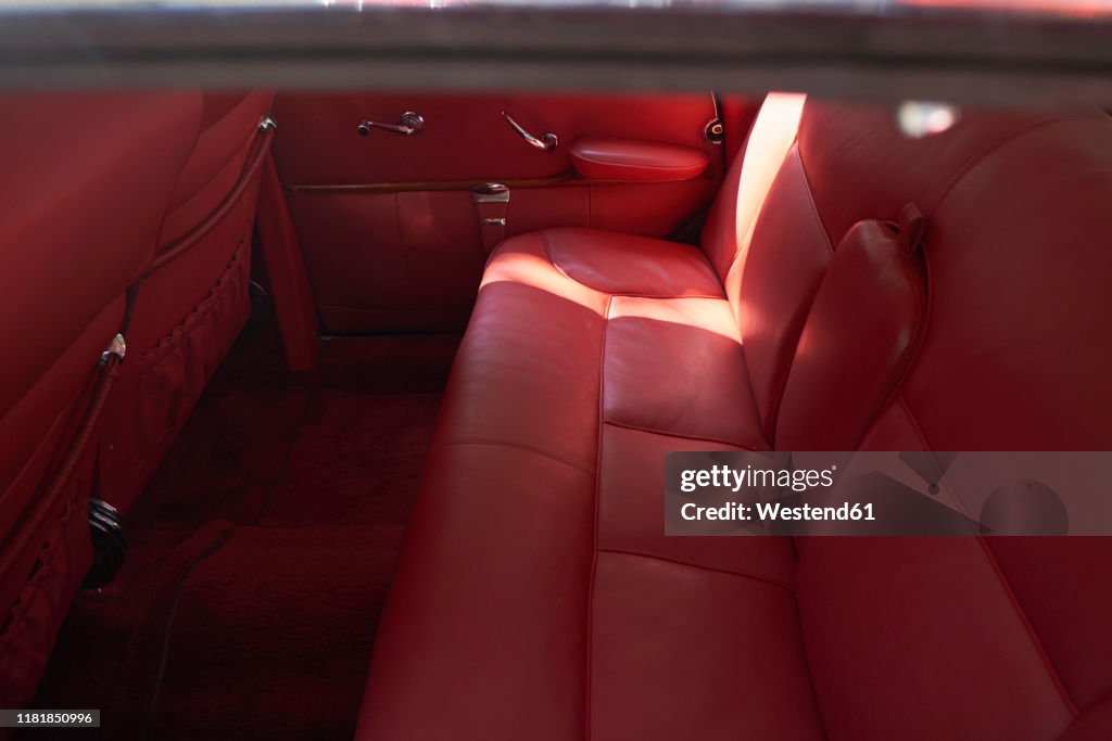 Interior of a vintage car, Adenauer Mercedes 300