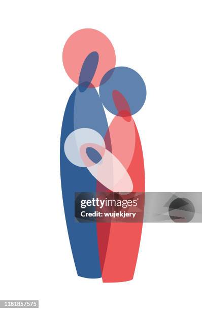 abstract nativity scene - abstract family background stock illustrations