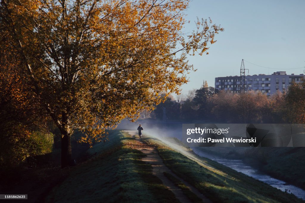 Man jogging in morning