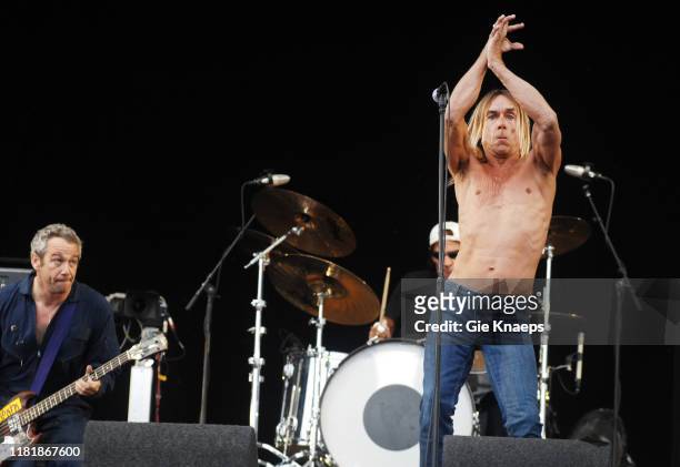 Iggy and the Stooges, Iggy Pop, Mike Watt, Scott Asheton, Pinkpop Festival, Landgraaf, Netherlands, 27th May 2007.
