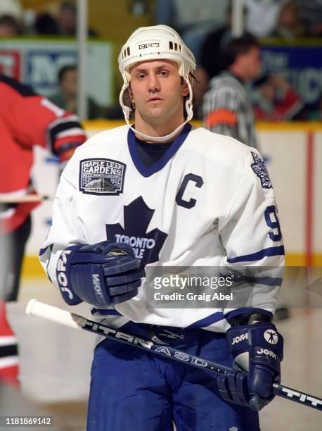 Doug Gilmour of the Toronto Maple Leafs skates against the New Jersey Devils during NHL game action on December 10, 1996 at Maple Leaf Gardens in...