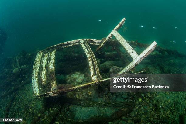 chair on the seabed - seabed stock pictures, royalty-free photos & images