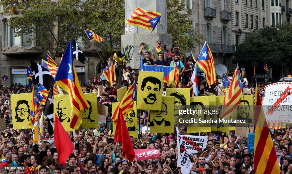 Catalan Protesters Call General Strike Over Jailing Of Separatists