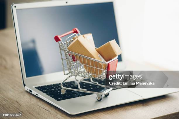 shopping and delivery concept - abandoned cart stock pictures, royalty-free photos & images