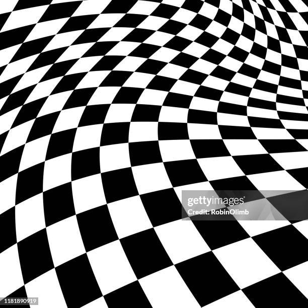 illustrations, cliparts, dessins animés et icônes de fond vérifié psychédélique noir et blanc - échiquier