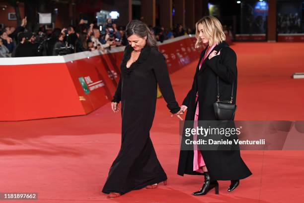 Giuliana Pavarotti and Caterina Lo Sasso attend the "Pavarotti" red carpet during the 14th Rome Film Festival on October 18, 2019 in Rome, Italy.