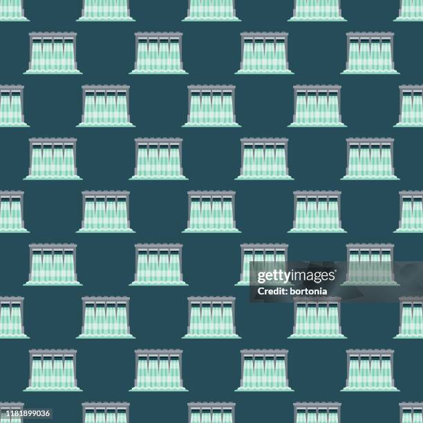 hydro dam energy & power pattern - dam stock illustrations