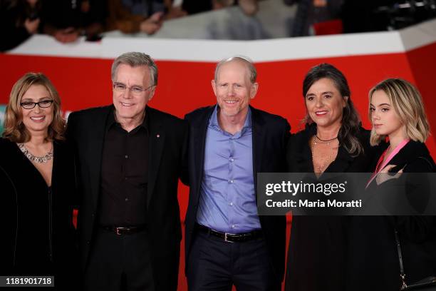 Nicoletta Mantovani, Nigel Sinclair, Ron Howard, Giuliana Pavarotti and Caterina Lo Sasso attend the "Pavarotti" red carpet during the 14th Rome Film...